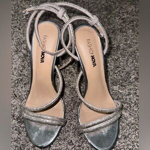 Silver gem heels